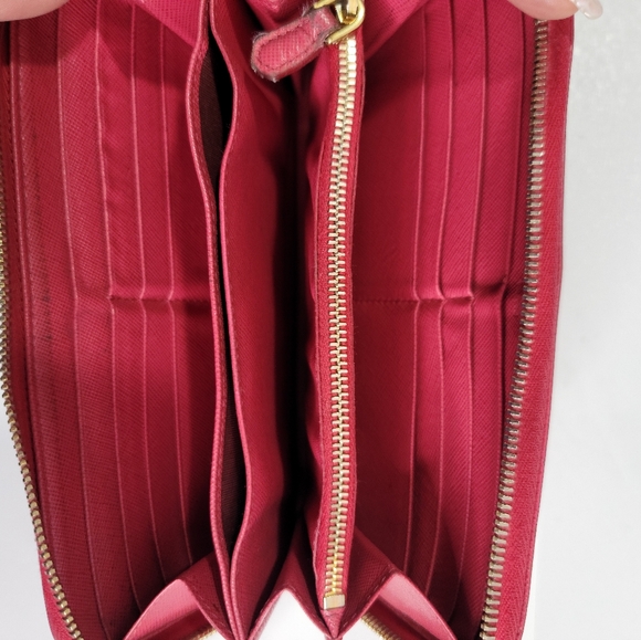 Prada Pink Saffiano Leather Zip Around Wallet - Picture 9 of 11